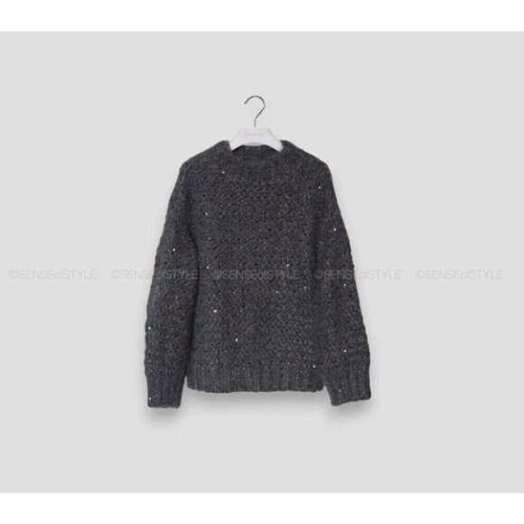 Brunello Cucinelli Sweater Top with Sequins Gray Size S - Picture 7 of 10